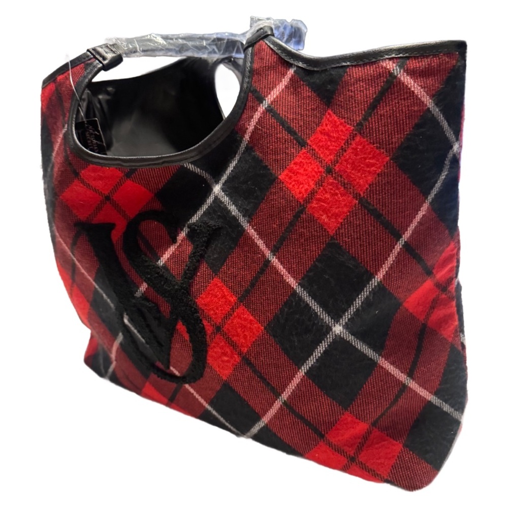 Victoria's Secret Red and Black Plaid Tote Bag NWT! - Picture 6 of 9